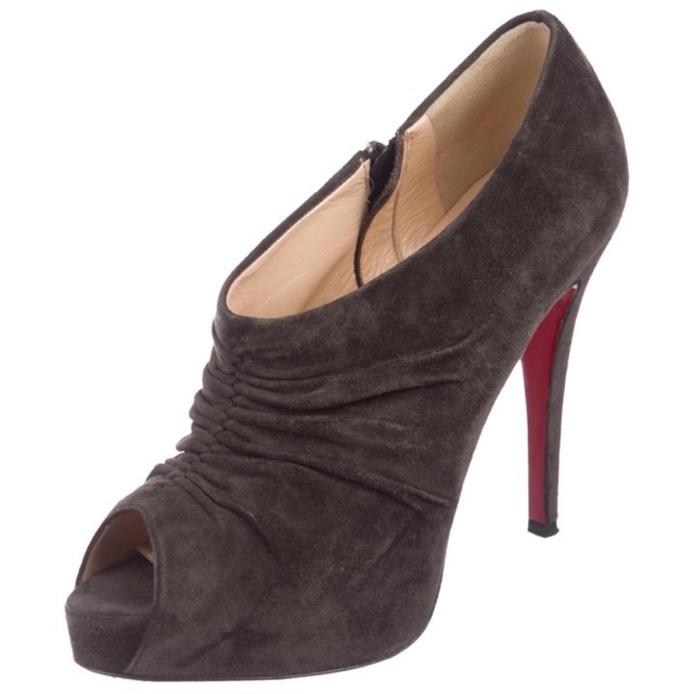 Christian Louboutin Brown Suede Treopli Booties